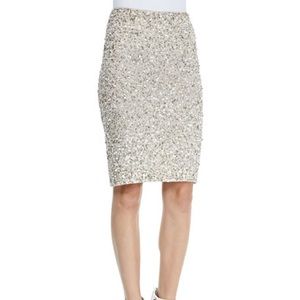 Alice + Olivia Ramos Beaded Sequin Pencil Skirt